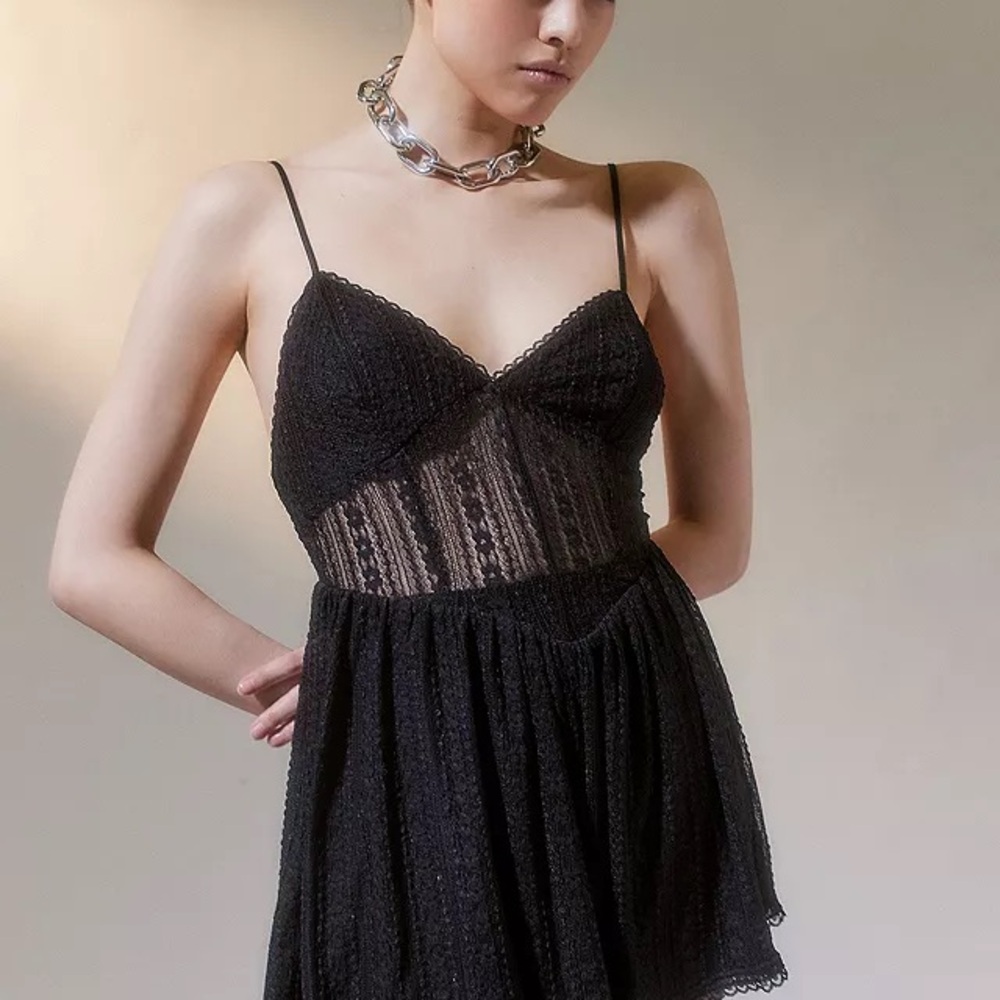 URBAN OUTFITTERS DON’T LET GO SHEER LACE PLAYSUIT